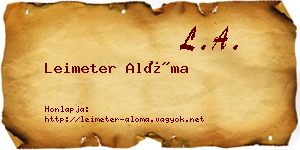 Leimeter Alóma névjegykártya
